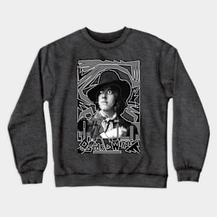 Oscar Wilde in Black and White Crewneck Sweatshirt